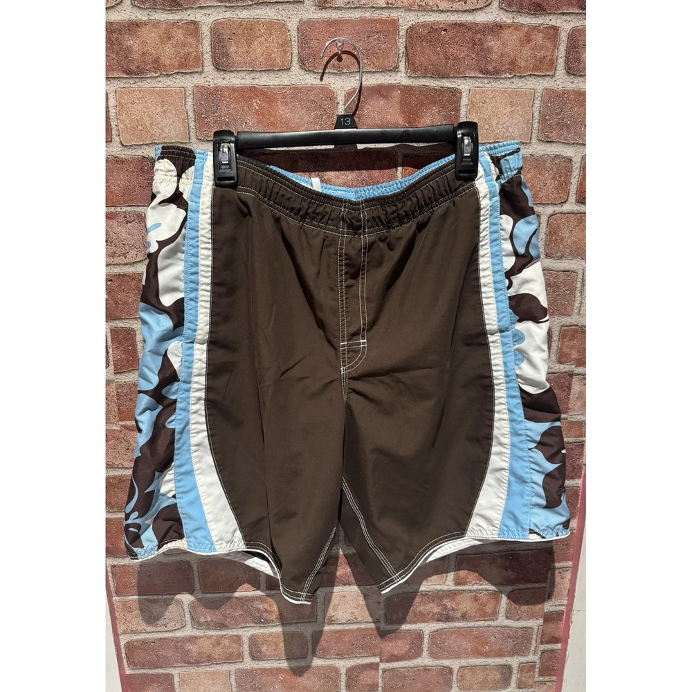 Speedo Men's Large Elastic Board Swim Shorts Swimwear‎ Trunks Bottoms Drawstring